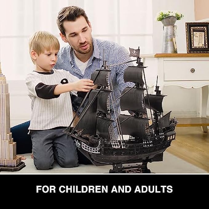 3D PUZZLE QUEEN ANNE'S REVENGE - 3D PUZZLE FOR CHILDREN | 3D PUZZLE ADULTS | BLACK PEARL MODEL SHIP | 3D PUZZLE CHILDREN | 3D PUZZLE ADULTS | 328 PIECES - Image 3